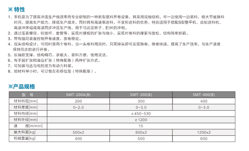 雙頭材料架無動(dòng)力型SMT-A